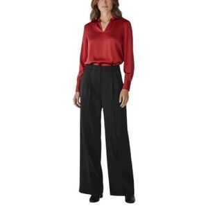 J. Crew Carolina Wool Flannel Wide Leg Pants NWT 00 Classic Black